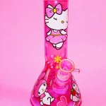 10" 5mm Hello Kitty & My Melody Hot Pink Beaker Glass Bong