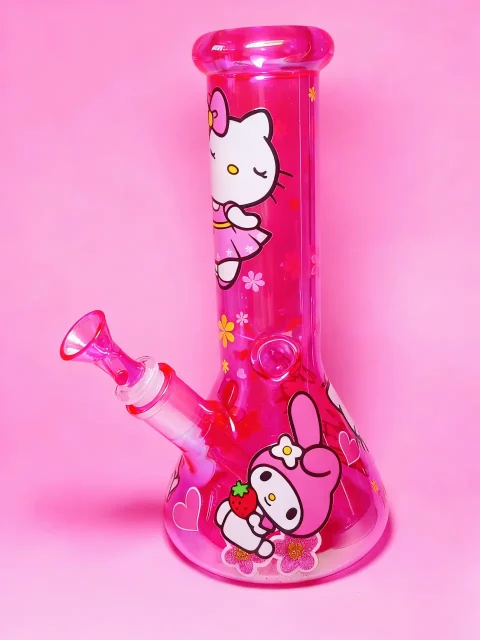 10″ 5mm Sanrio & My Melody Hot Pink Beaker Glass Bong 10" 5mm Sanrio & My Melody Hot Pink Beaker Glass Bong