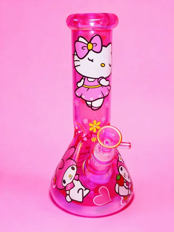 10" 5mm Sanrio & My Melody Hot Pink Beaker Glass Bong