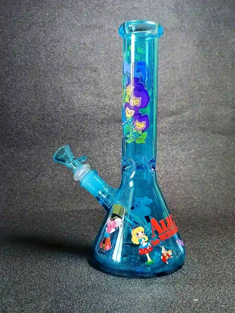 10 Alice in Wonderland Blue Fantasy Beaker Bong-2 10 Alice in Wonderland Blue Fantasy Beaker Bong