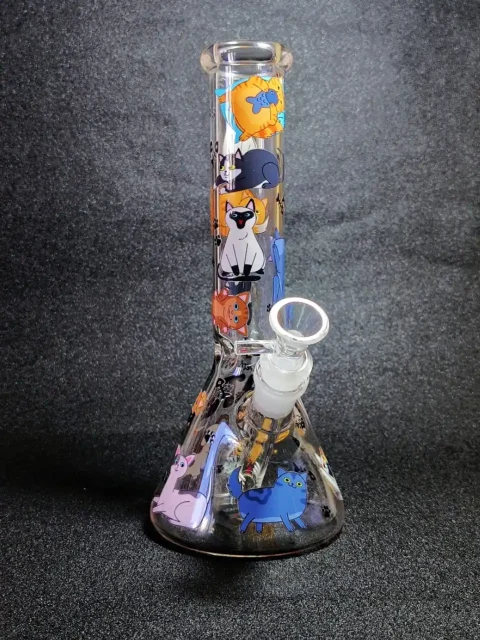 10 Cute Cat Lover Beaker Glass Bong