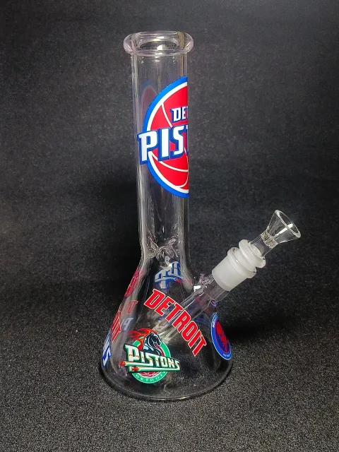 10 Detroit Pistons Beaker Glass Bong2 10 Detroit Pistons Beaker Glass Bong