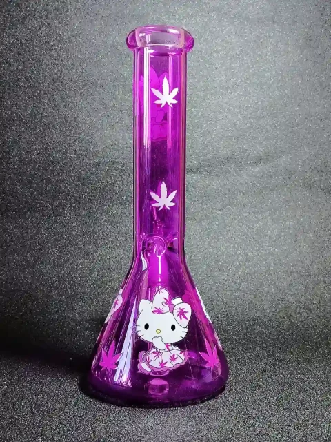 10 Hello Kitty Purple Aura Leaf Glass Beaker Bong2 10 Hello Kitty Purple Aura Leaf Glass Beaker Bong