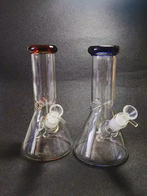 10-Inch 5mm Thick Beaker Glass Bong (Amber Cobalt Blue)