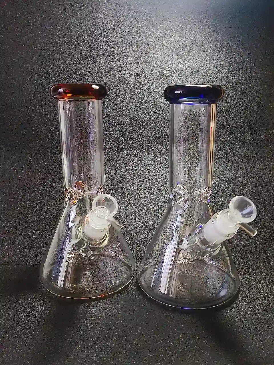 10-Inch 5mm Thick Beaker Glass Bong (Amber Cobalt Blue)