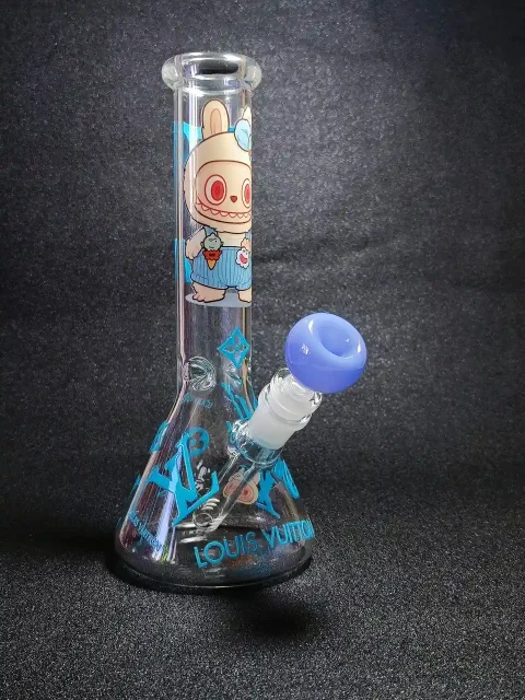 10 LABUBU x LV Inspired Blue Beaker Glass Bong