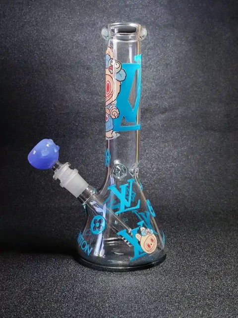 10 LABUBU x LV Inspired Blue Beaker Glass Bong2 10 LABUBU x LV Inspired Blue Beaker Glass Bong