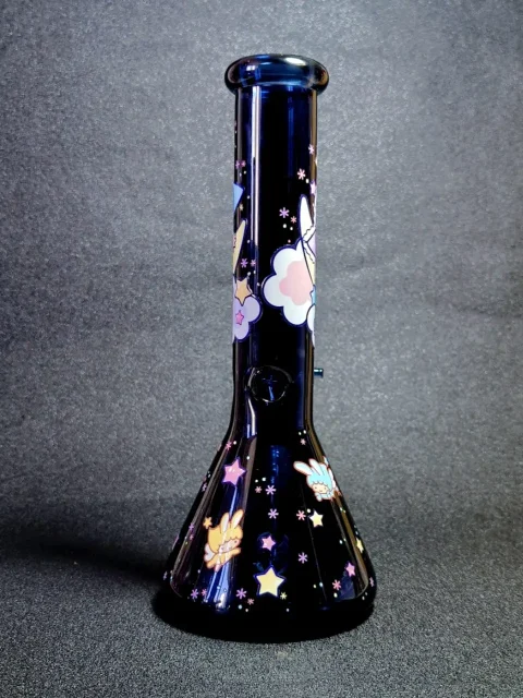 10 Little Twin Stars Deep Blue Glass Beaker Bong-3 10 Little Twin Stars Deep Blue Glass Beaker Bong