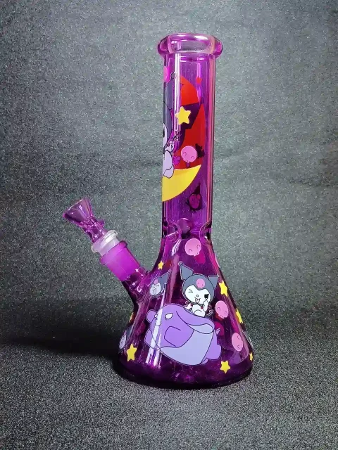 10 Midnight Kuromi Starry Night Glass Beaker Bong-2 10 Midnight Kuromi Starry Night Glass Beaker Bong