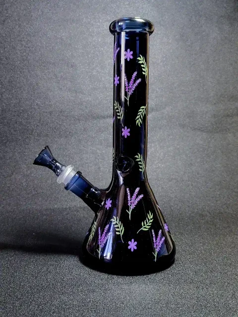 10 Midnight Lavender Glass Beaker Bong-2 10 Midnight Lavender Glass Beaker Bong