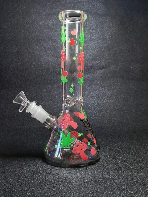 10 Mushroom & Leaf Organic Panic Beaker Bong-1 10 Mushroom & Leaf Organic Panic Beaker Bong