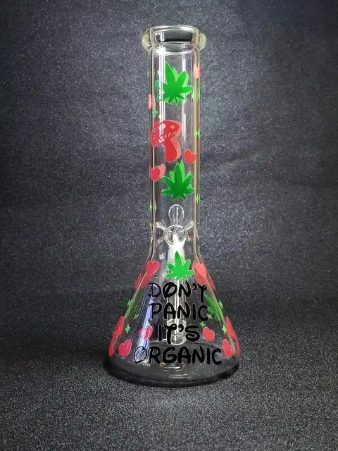 10 Mushroom & Leaf Organic Panic Beaker Bong