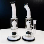 10" Panda-Themed Black & White Glass Bong