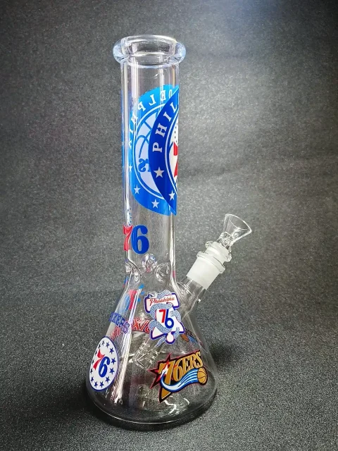 10 Philadelphia 76ers Beaker Glass Bong-2 10 Philadelphia 76ers Beaker Glass Bong