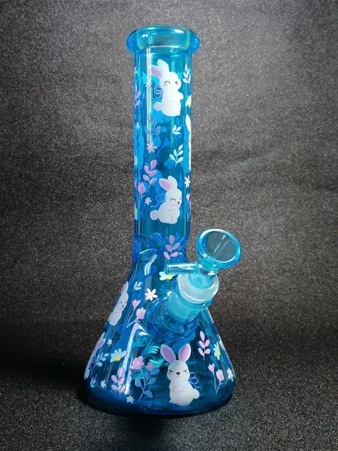 10 Rabbit Forest Blue Dreamy Bunny Beaker Bong