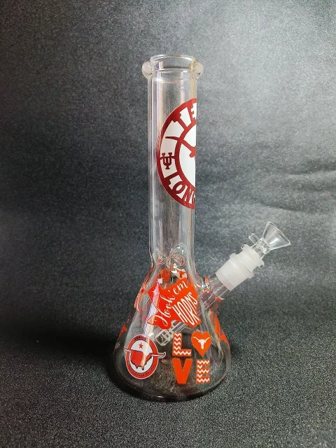 10 Texas Longhorns Beaker Glass Bong-2 10 Texas Longhorns Beaker Glass Bong