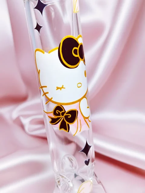 10″ Black & Gold Hello Kitty Beaker Glass Bong 10" Black & Gold Hello Kitty Beaker Glass Bong