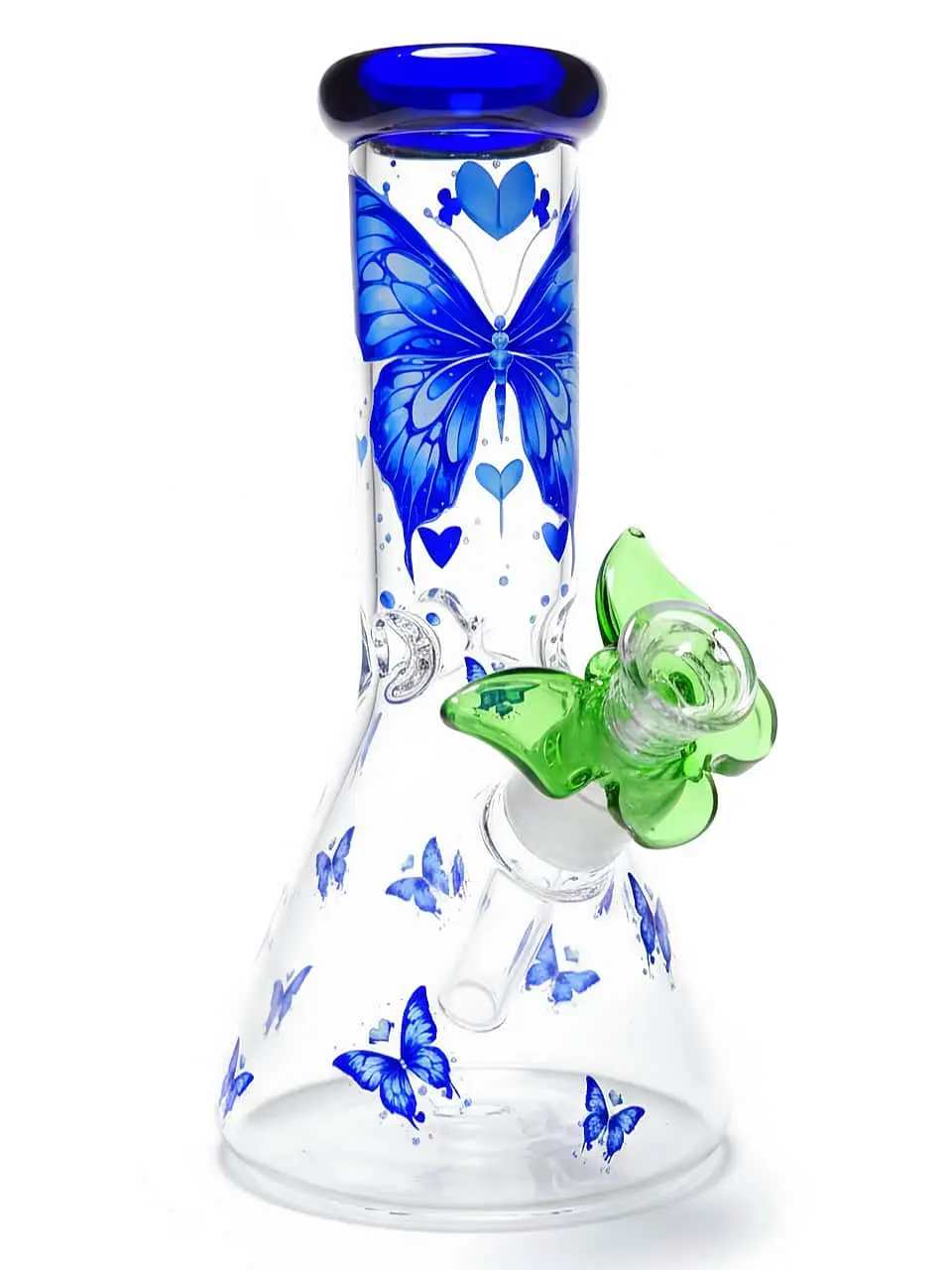 10" Blue Dream Butterfly Beaker Glass Bong