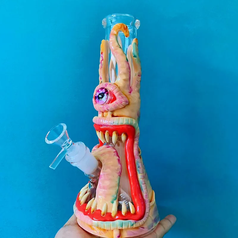 10" Cephalopod Cyclops 3D Glass Bong with Tentacles
