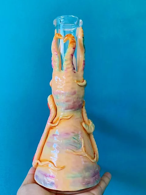 10" Cephalopod Cyclops 3D Glass Bong with Tentacles