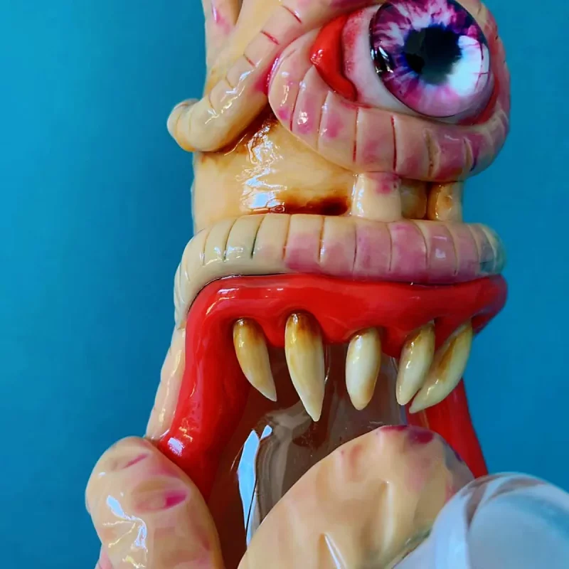 10" Cephalopod Cyclops 3D Glass Bong with Tentacles