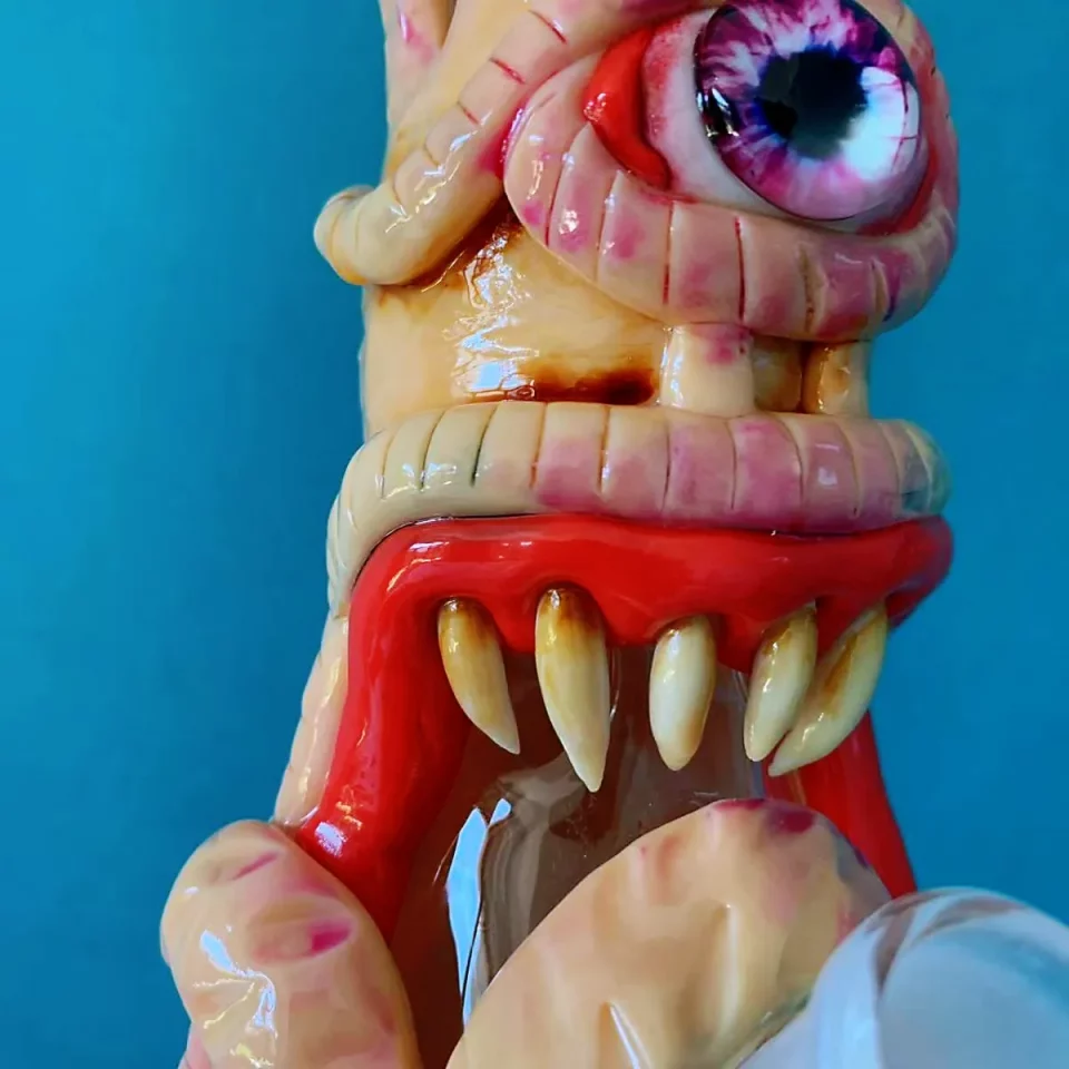 10" Cephalopod Cyclops 3D Glass Bong with Tentacles