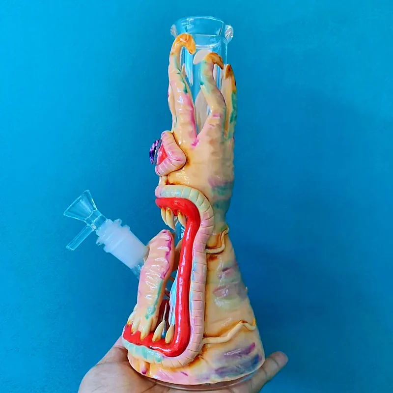 10" Cephalopod Cyclops 3D Glass Bong with Tentacles
