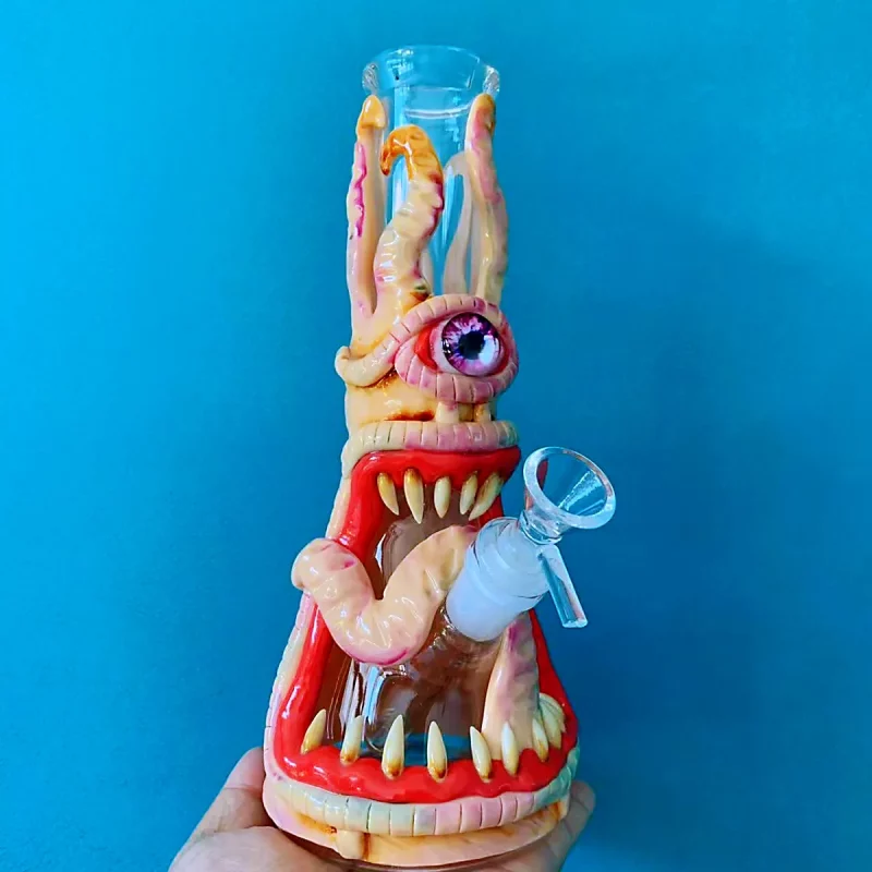10" Cephalopod Cyclops 3D Glass Bong with Tentacles