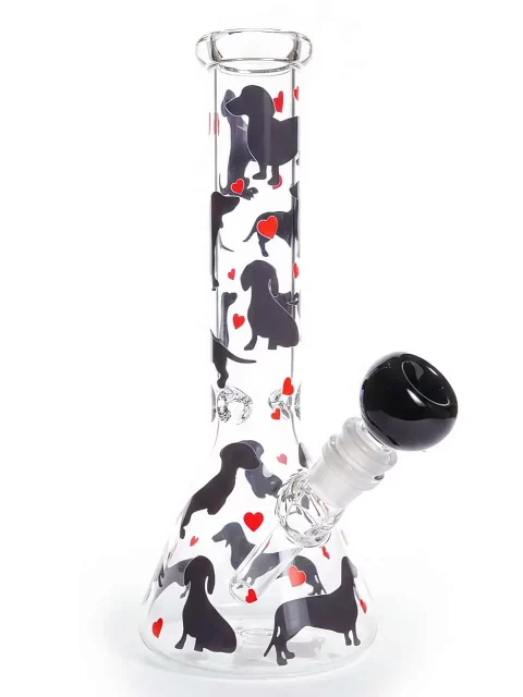 10" Dachshund Beaker Glass Bong