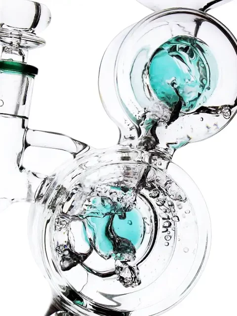 10" Dual Turbine Chamber Recycler Glass Bong