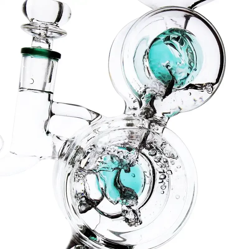 10" Dual Turbine Chamber Recycler Glass Bong