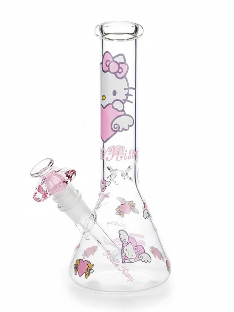 10” Hello Kitty Soft Pink Love Beaker Glass Bong 10” Hello Kitty Soft Pink Love Beaker Glass Bong