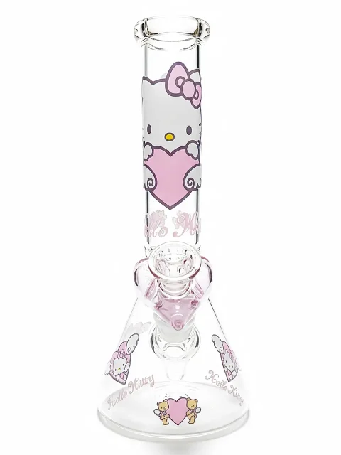 10” Hello Kitty Soft Pink Love Beaker Glass Bong