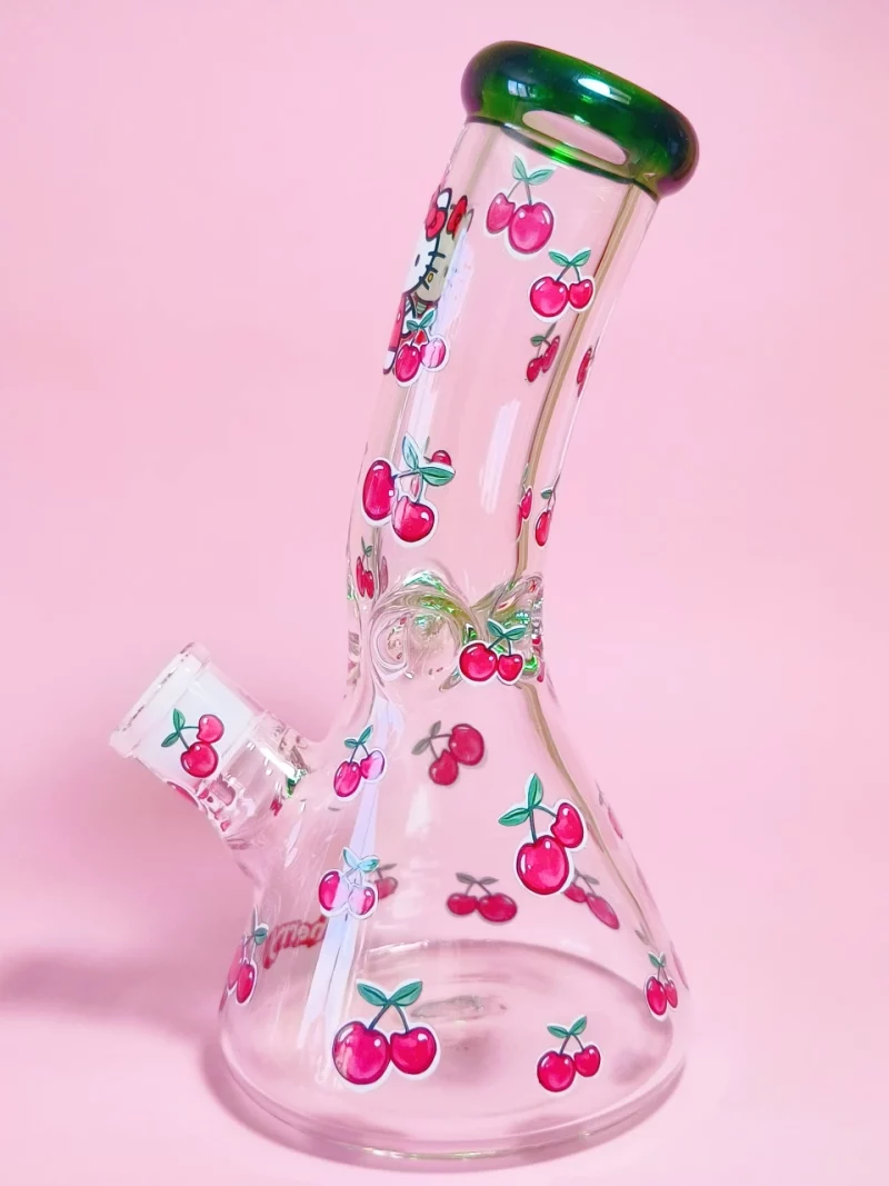 10" Hello Kitty Cherry Design Beak Bong | 9mm Extra Thick Glass
