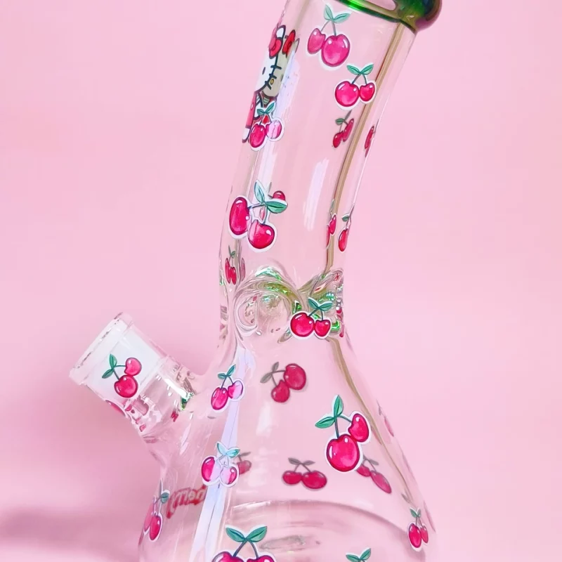 10" Hello Kitty Cherry Design Beak Bong | 9mm Extra Thick Glass