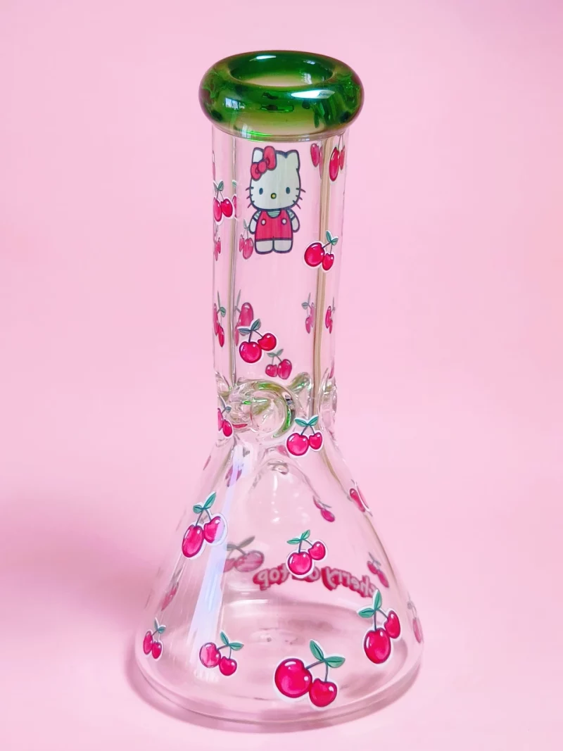 10" Hello Kitty Cherry Design Beak Bong | 9mm Extra Thick Glass