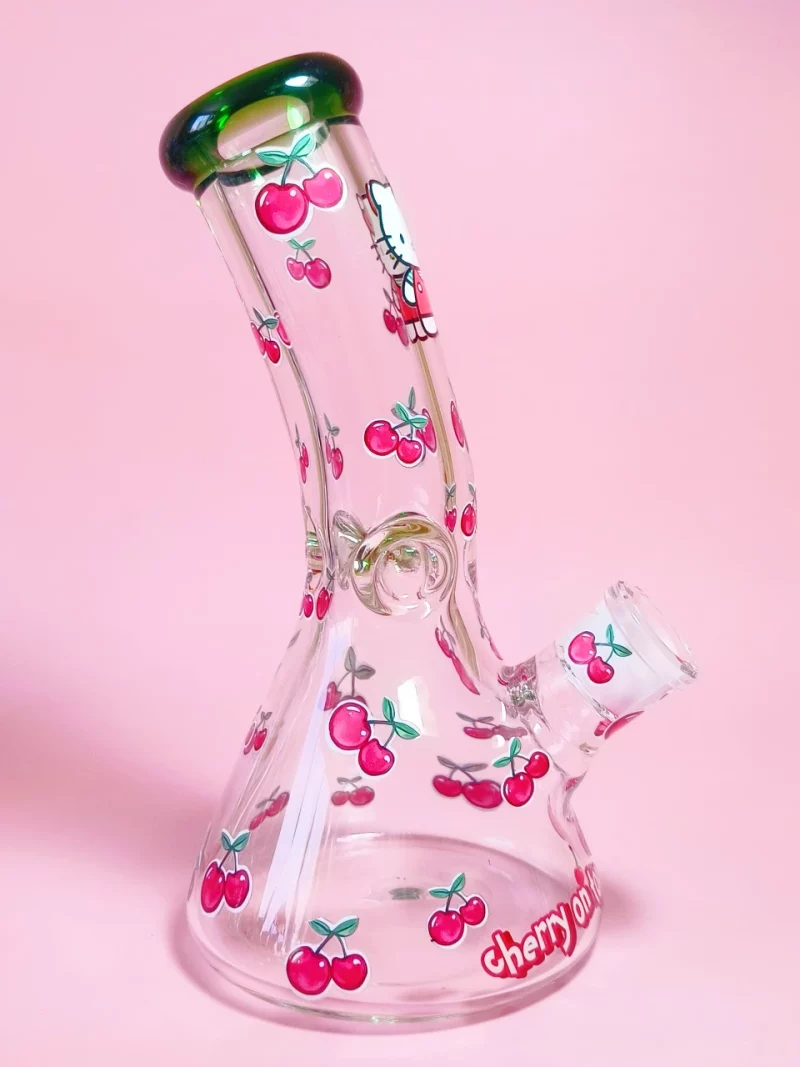 10" Hello Kitty Cherry Design Beak Bong | 9mm Extra Thick Glass