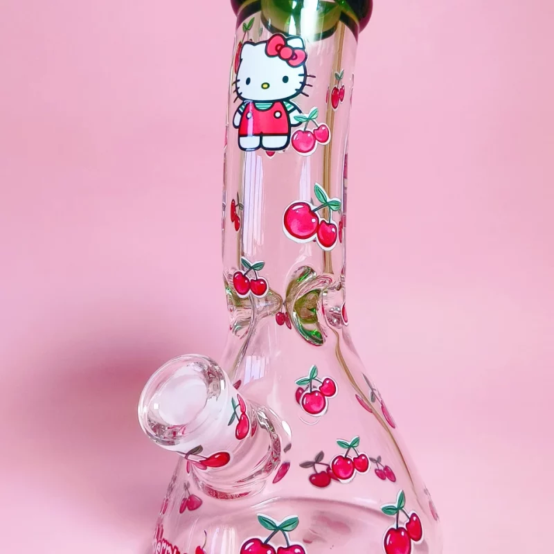 10" Hello Kitty Cherry Design Beak Bong | 9mm Extra Thick Glass