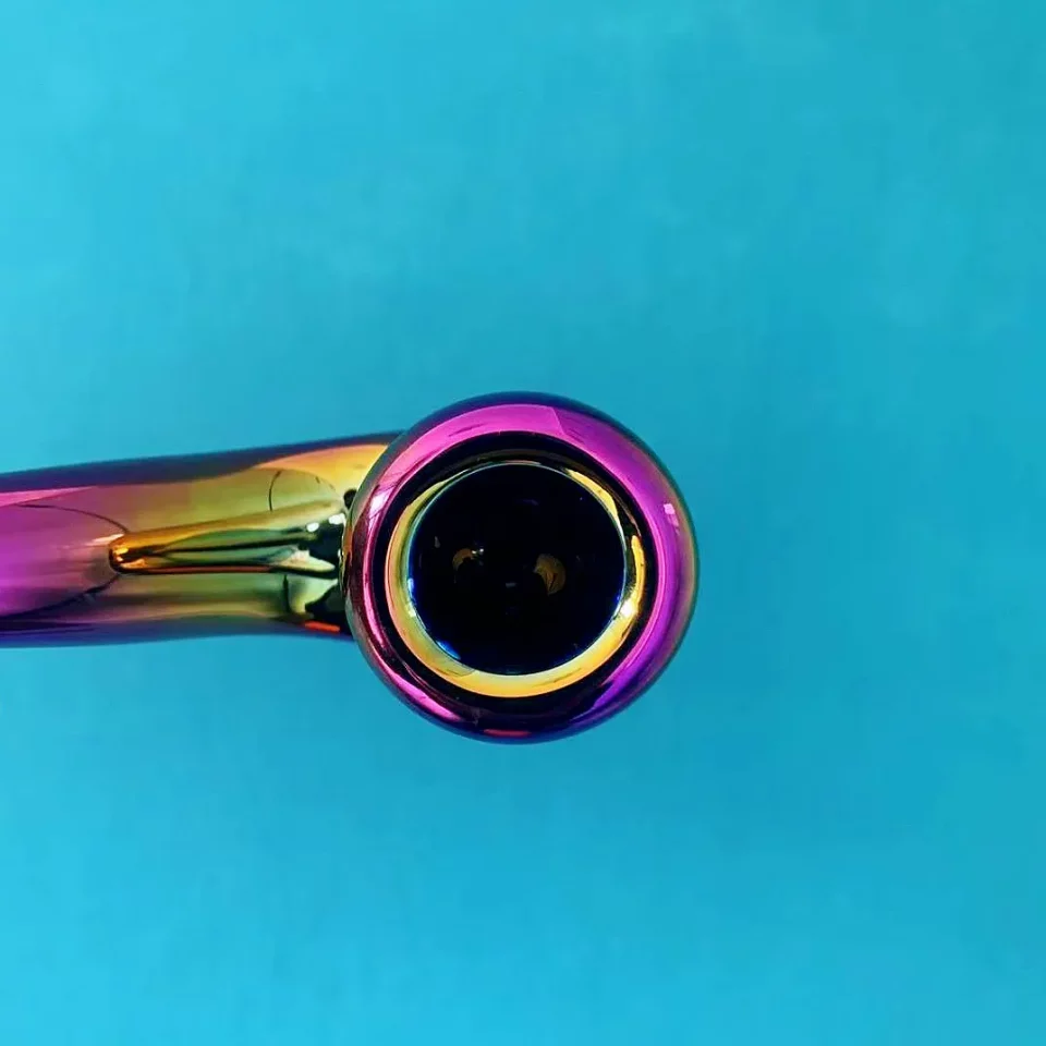 10" Iridescent Rainbow Finish Glass Gandalf Pipe