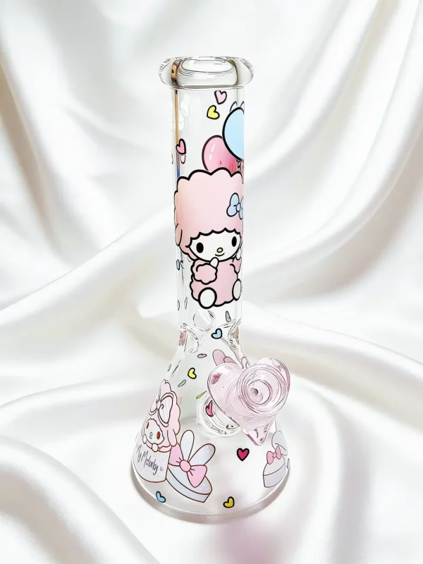10" Pink Dream My Sweet Piano Beaker Glass Bong