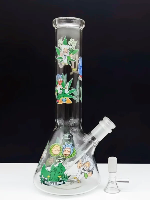 10" Rick and Morty Sci-Fi Beaker Glass Bong