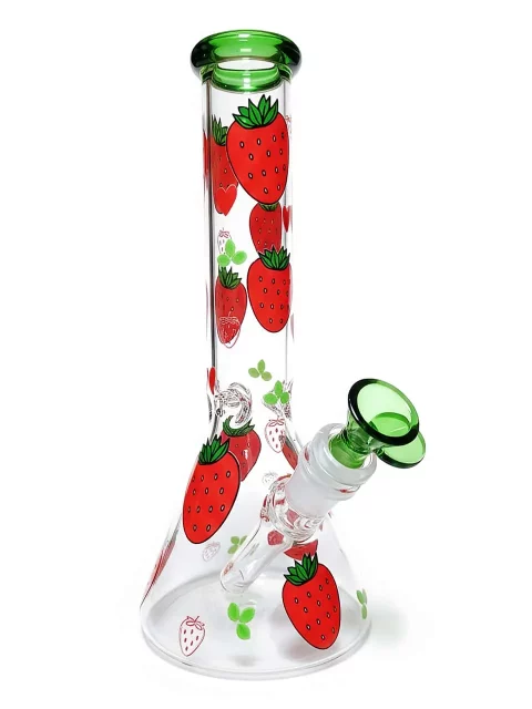 10" Strawberry Orchard Beaker Glass Bong