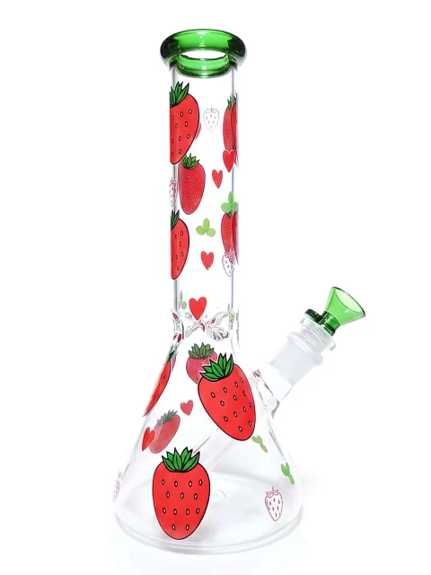 10″ Strawberry Orchard Beaker Glass Bong 10" Strawberry Orchard Beaker Glass Bong