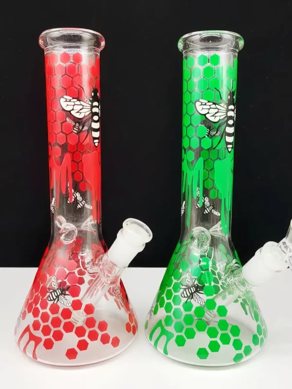 10" Sweet Hive Glow Beaker Glass Bong