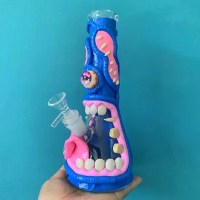 10" The Wild Cyclops Hand-Painted Monster Beaker Bong