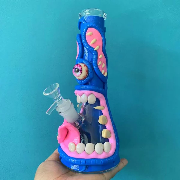 10" The Wild Cyclops Hand-Painted Monster Beaker Bong