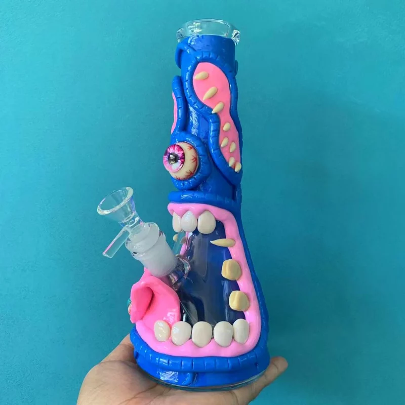 10" The Wild Cyclops Hand-Painted Monster Beaker Bong