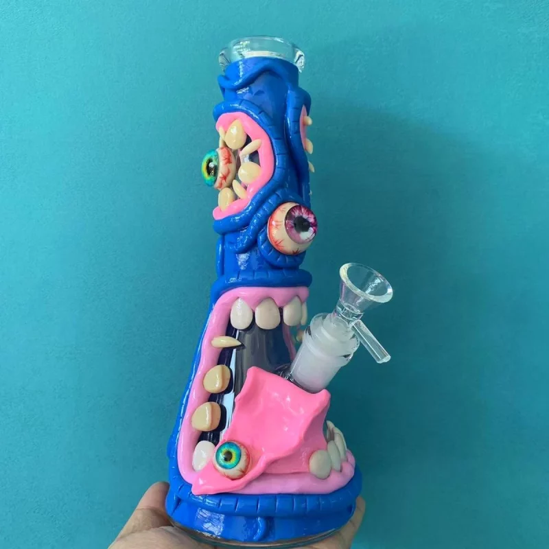 10" The Wild Cyclops Hand-Painted Monster Beaker Bong