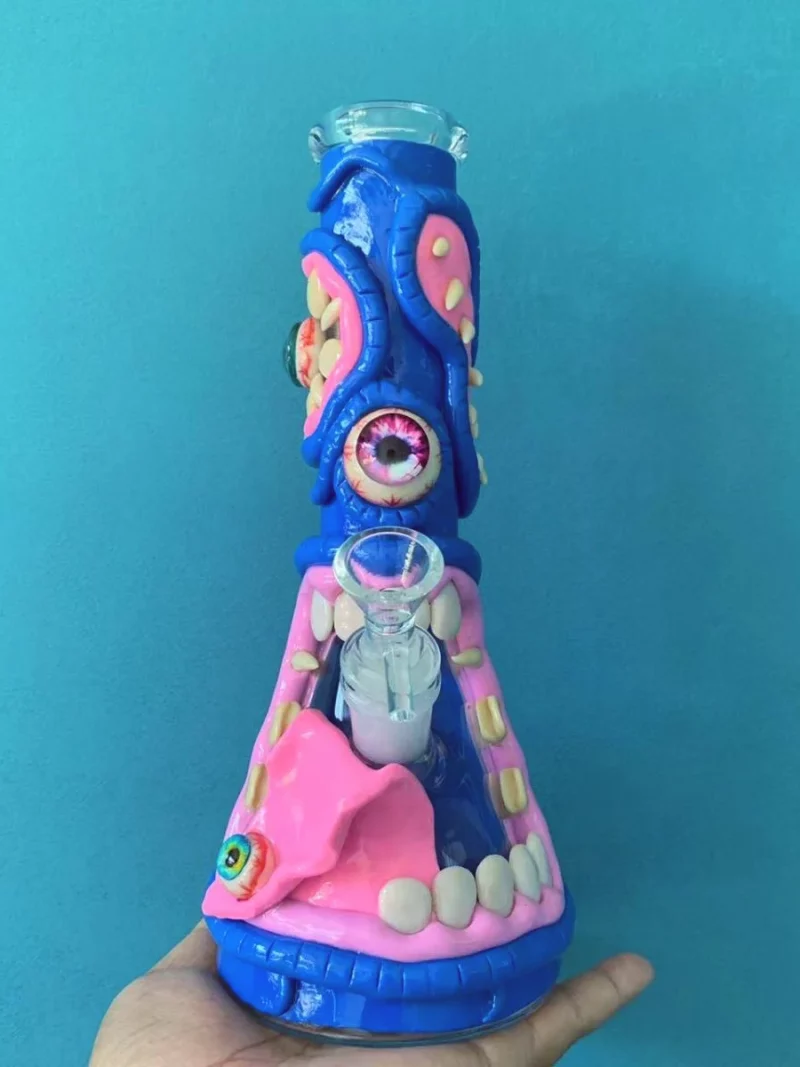 10" The Wild Cyclops Hand-Painted Monster Beaker Bong