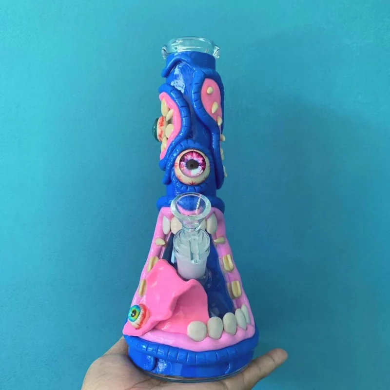 10" The Wild Cyclops Hand-Painted Monster Beaker Bong